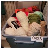 Tote of yarn