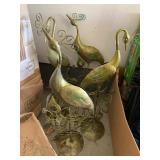 (4) metal bird lawn ornaments