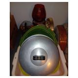 Cake plate, Coffee canister, clock and more