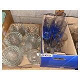 Glass bowls and cups