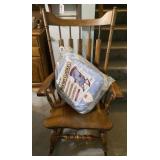 Wood rocking chair, cushions