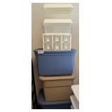 (6) various Plastic totes