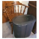 Wood Chair and hamper