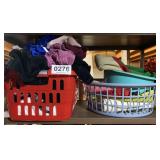 Linens, clothes and baskets