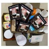 Trays, coffee mugs, water bottle, more