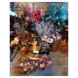Faux flowers and vases