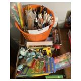 Markers, pencils, staples