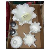 (6) Fenton Hobnail S7P shakers, bowls & more