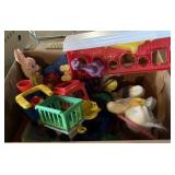 Giraffe in a box, tambourine and more
