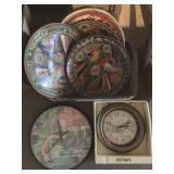 Clocks, decorative plates