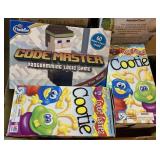 Cootie, code master, and indoor football games