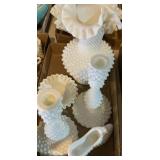 (5) Fenton Hobnail vases & more