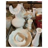 Fenton Hobnail candle holder, vase & more