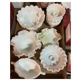 (6) Fenton Hobnail candy dishes