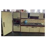 Small metal toy kitchen and refrigerator