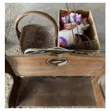 Paper products, basket, mini bench