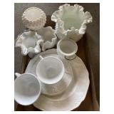 Milk glass, some Fenton