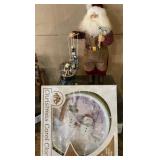Santa figure, snow globe, more