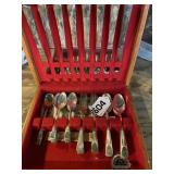 Boxed silver plate flatware, vintage