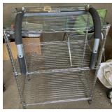 Metal wire shelving unit and Iron gym piece