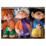 (3) Troll dolls