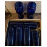 Cobalt blue goblets and tumblers