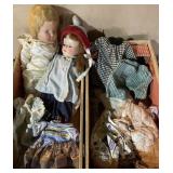 Vintage dolls, clothes