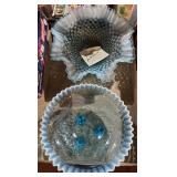 Fenton blue Hobnail candy dishes