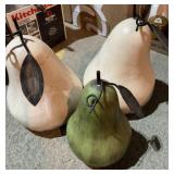(3) ceramic decorative pear figures