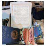 Vintage calendar and books
