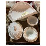 (4) Fenton Hobnail candy dishes & more