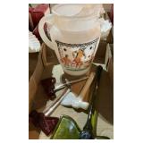 Glass hatchet figurines, Native American pitcher