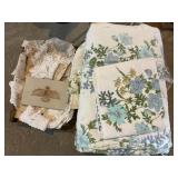 Vintage doilies, comforter