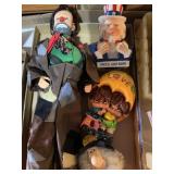 Clown, Uncle Sam and other figurines