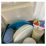 Tote of Tupperware and more