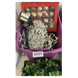 Tote of Christmas lights and more