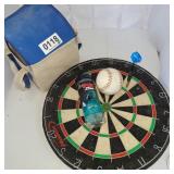 Bocce balls, dart board, racquet balls and more