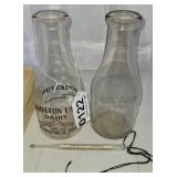 Raemelton Mansfield milk bottle, Dairy thermometer
