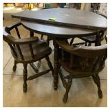 Wooden table & four chairs