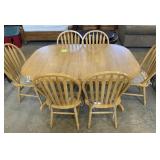 Wooden table and (6) chairs
