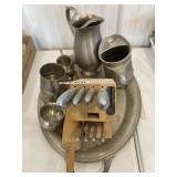 Pewter, knife set and more