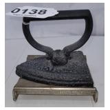 Cast iron sad iron with stand