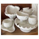 (10) milk glass candy dishes
