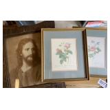 Vintage pictures of Jesus and flower pictures