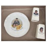 John F. Kennedy plate, S&P shakers