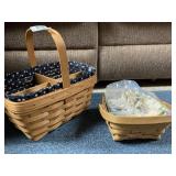 (2) Longaberger baskets and linens