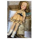 Vintage 15' Shirley Temple doll w/ stand & buttons