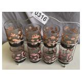 Vintage tumblers with carrier