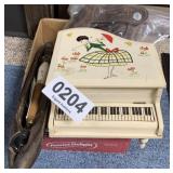 Baseball glove, miniature piano, and more