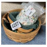 (2) Longaberger baskets and fabric